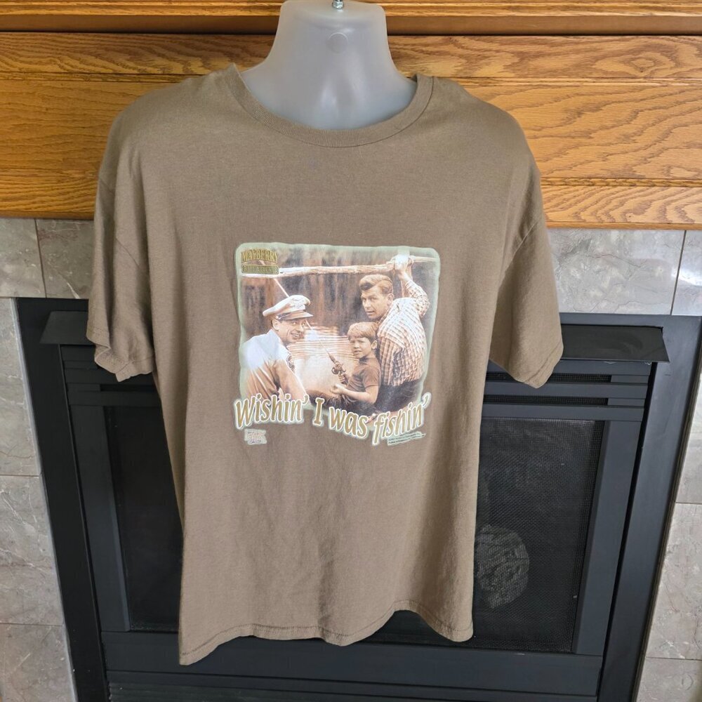 Wishin’ I Was Fishin’ T-Shirt – Andy Griffith Style – Gildan Heavy Cotton – XL